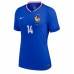 Camisa de Futebol França Adrien Rabiot #14 Equipamento Principal Mulheres Europeu 2024 Manga Curta